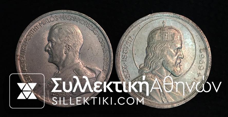 HUNGARY 2 X 5 Pengo 1938 + 1939 AU